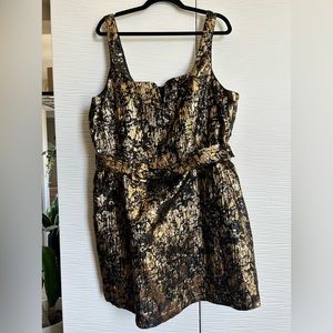 Brocade mini belted dress